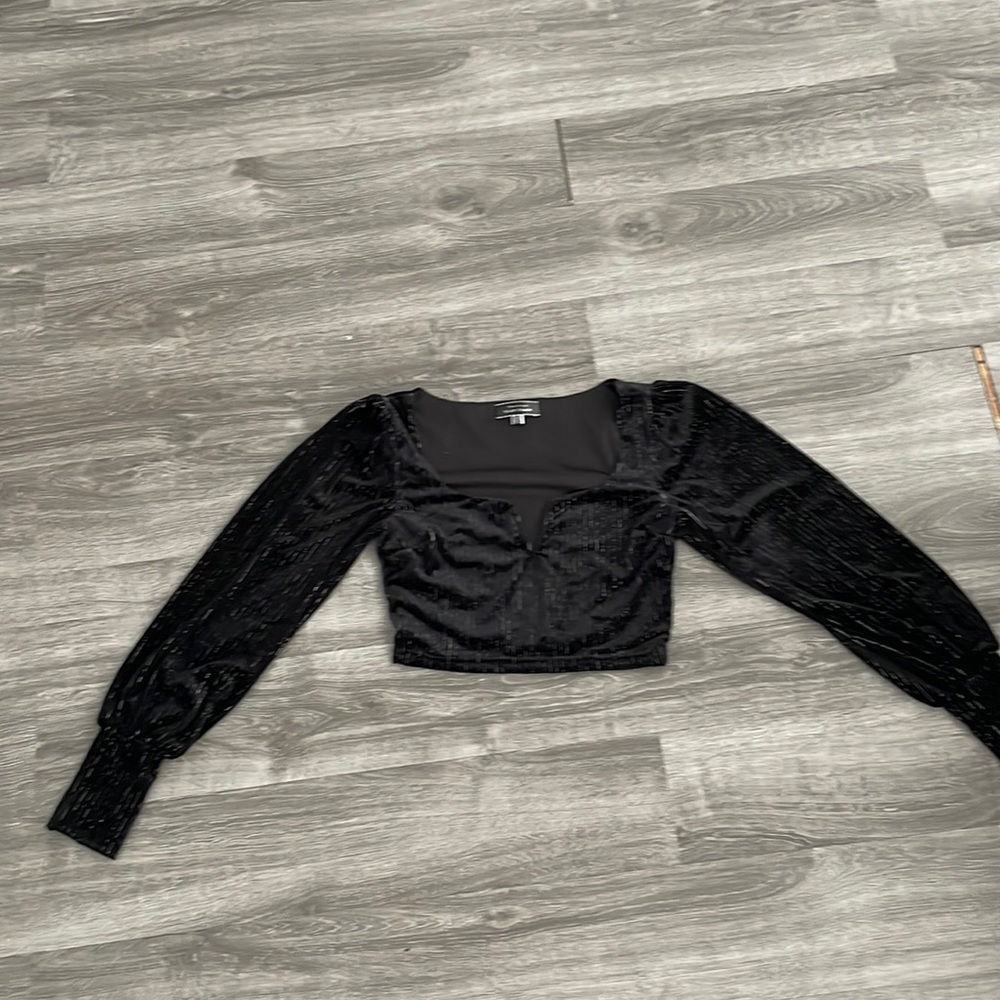 Black velour top